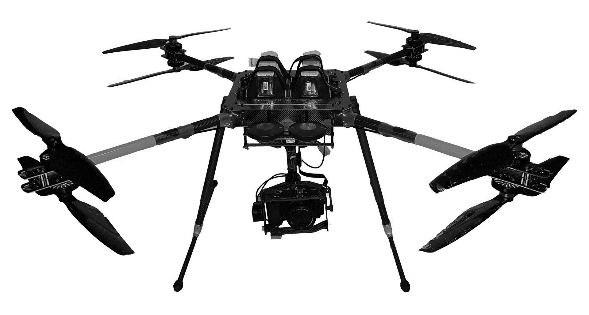 UAV (unbemanntes Fluggerät) mit Kamera.
